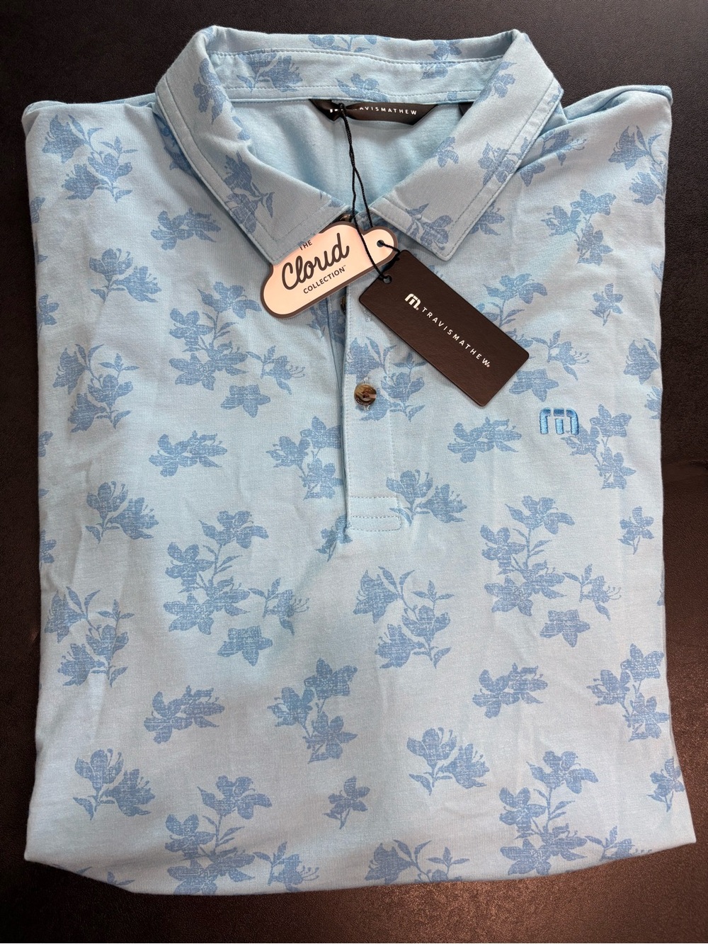 Travis Mathew Light Blue Floral Polo - NWT